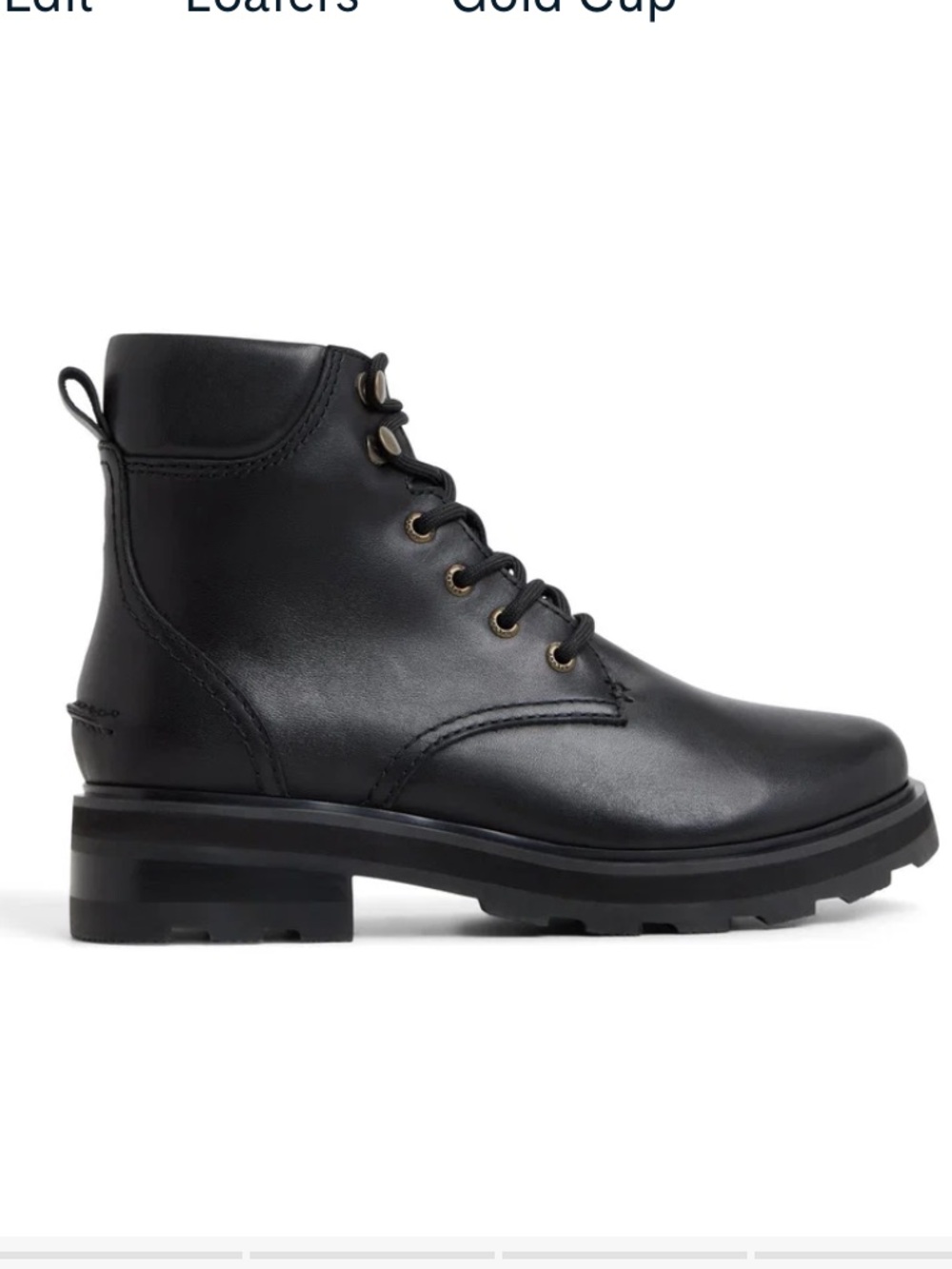 Sperry Tahoe Lace up Lug Boot in Black Leather